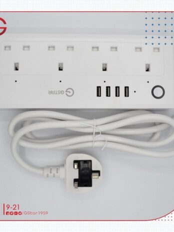 Power Strip Extension 4 Sockets USB-Ports